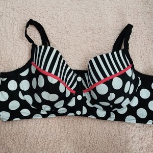 Polka Dot & Striped Bathing Suit Top